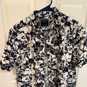 Denim & Flower Black and White Lightweight Shirt